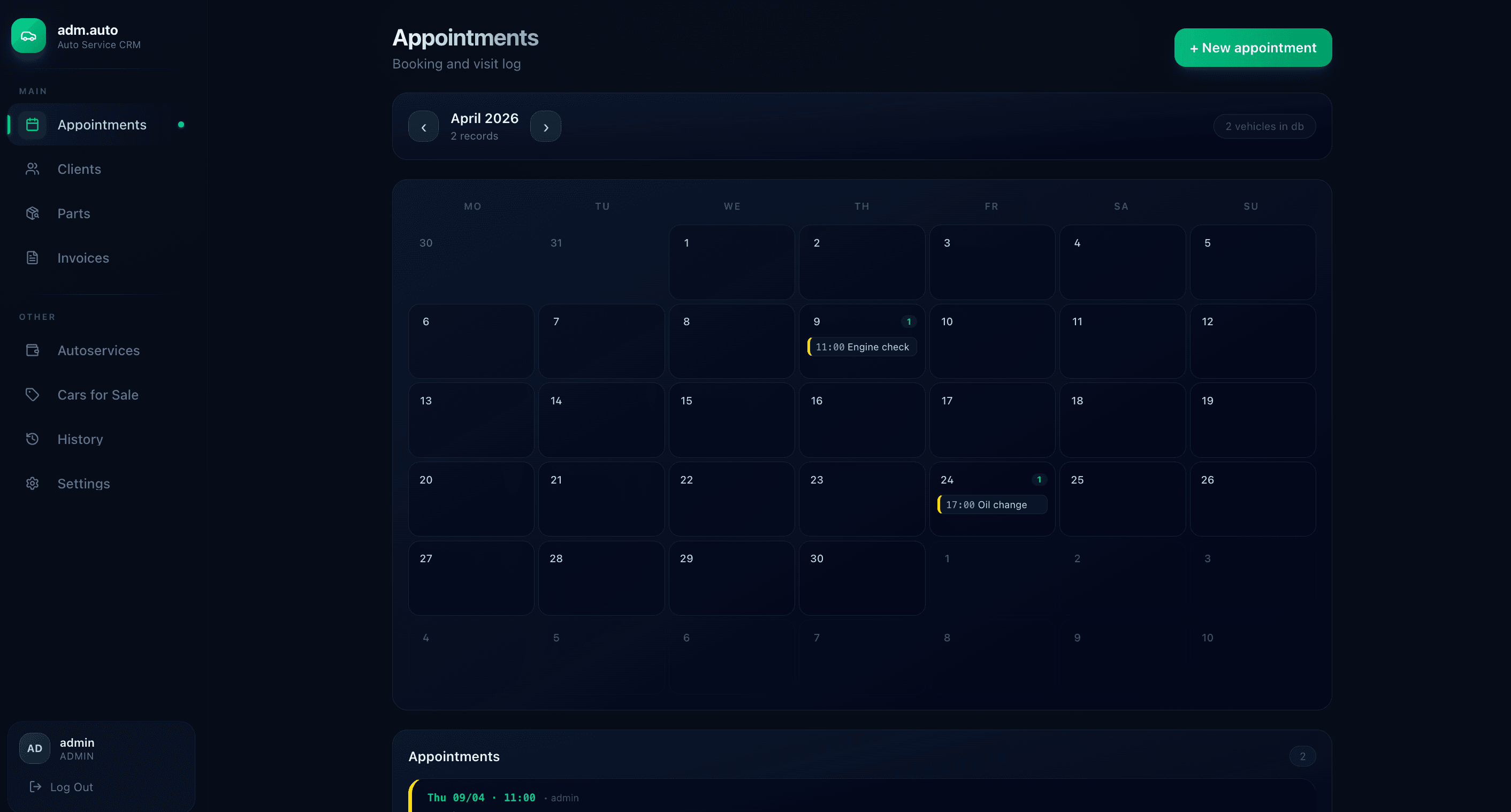 ADM — appointments