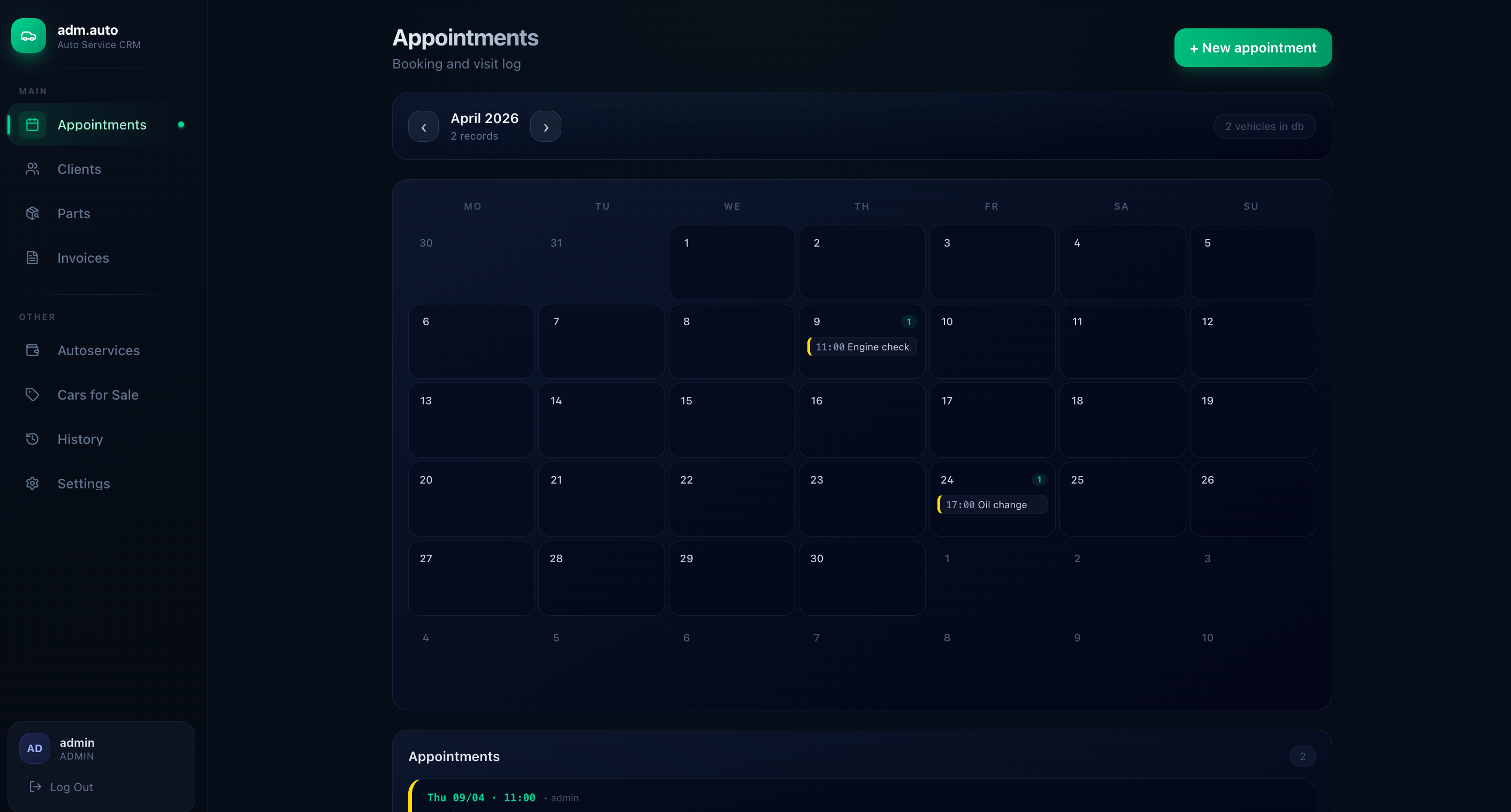 ADM — appointments