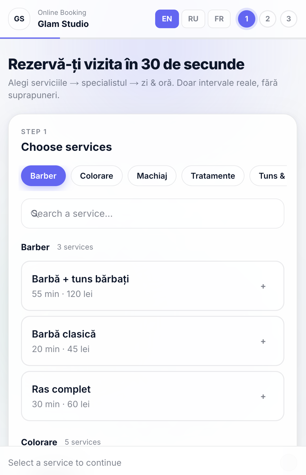 SalonBook — chose